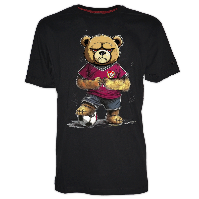 T-Shirt Angry Bär Fußball schwarz