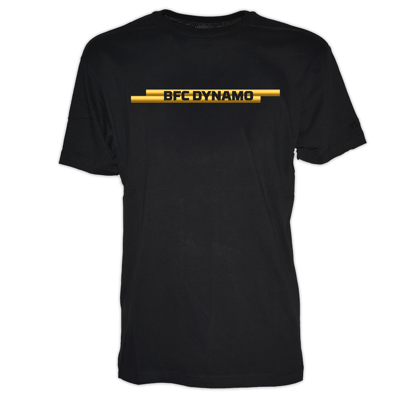 T-Shirt BFC DYNAMO Goldstreifen schwarz